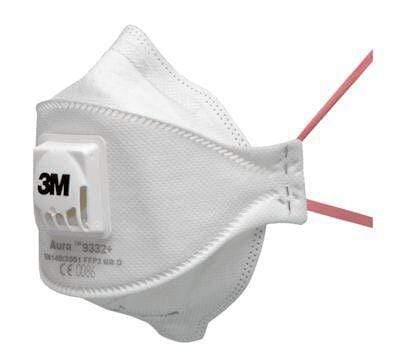 3M™ Aura™ Disposable Respirator, FFP3, Valved, 9332+ 10Pk