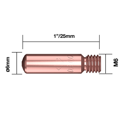 josephfirth TWC Contact Tips TWC Contact Tip 0.023" - 0.6mm PK25