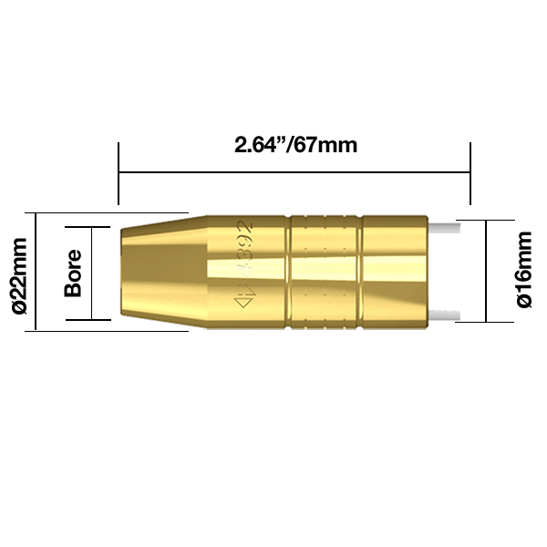 Parweld BND Nozzles BND Brass Nozzle 1/2" - 13mm Pk5