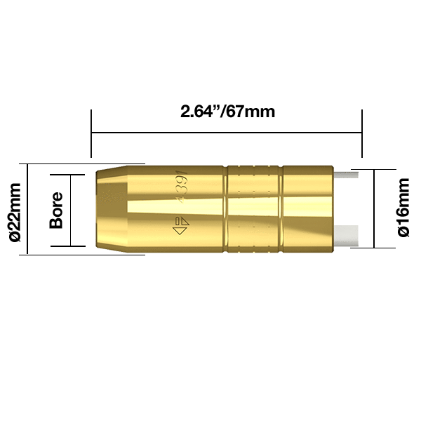 Parweld BND Nozzles BND Brass Nozzle 5/8" - 16mm Pk5