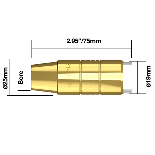 Parweld BND Nozzles BND Brass Nozzle 9/16" - 14mm Pk5