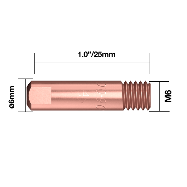 Parweld BZL Contact Tips BZL B1527-09 Contact Tip 0.035" - 0.9mm M6 Binzel Type
