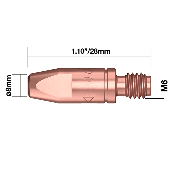 Parweld BZL Contact Tips BZL B2505-08 Contact Tip 1/32" - 0.8mm M6 Binzel Type