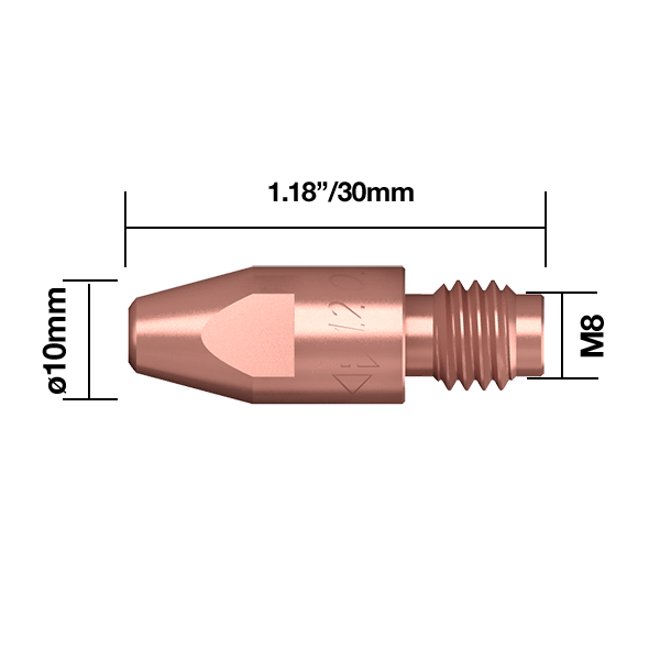 Parweld BZL Contact Tips BZL B4014-09 Contact Tip 0.035" - 0.9mm M8 Binzel Type