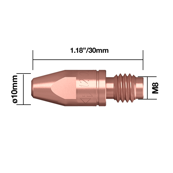 Parweld BZL Contact Tips BZL B4015-14 M8 Contact Tip 0.055" - 1.4mm Binzel Type