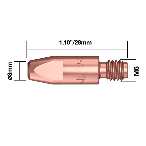 Parweld BZL Contact Tips Everyday BZL ECO2504-12 Contact Tip 3/64" - 1.2mm M6 Binzel Type