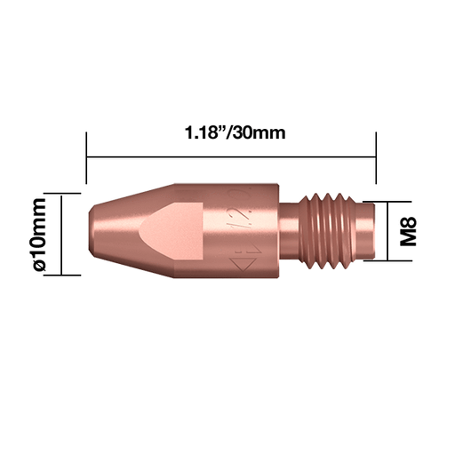 Parweld BZL Contact Tips Everyday BZL ECO2505-10 Contact Tip 0.040" - 1.0mm M6 Binzel Type