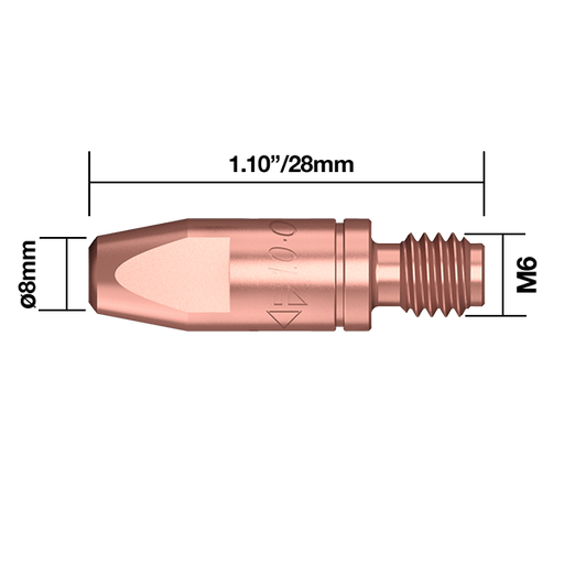 Parweld BZL Contact Tips Everyday BZL ECO2505-12 Contact Tip 3/64" - 1.2mm M6 Binzel Type
