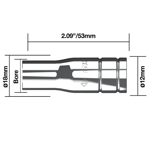 Parweld BZL Nozzles BZL Bottle Nozzle 1/2" -  13mm Binzel Type B1532