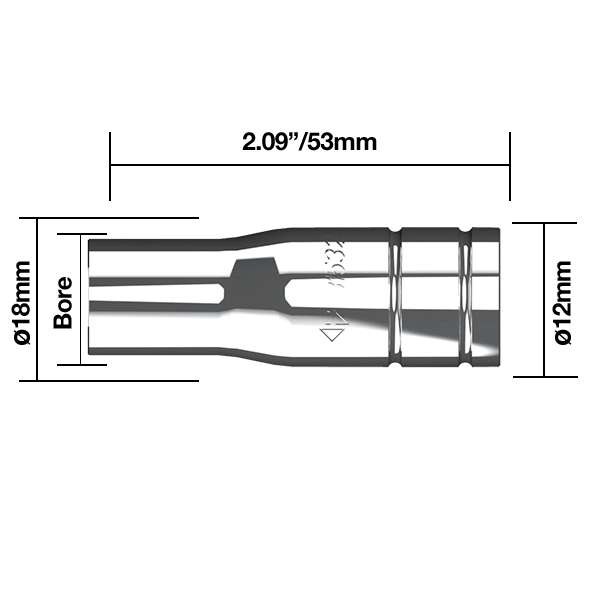 Parweld BZL Nozzles BZL Bottle Nozzle 1/2" -  13mm Binzel Type B1532