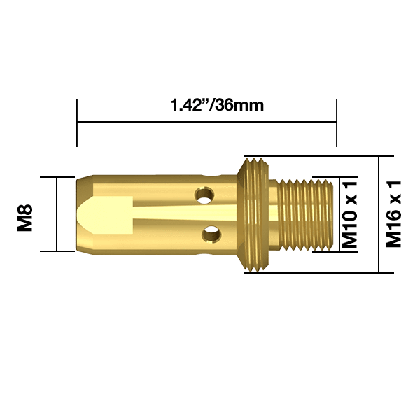 Parweld BZL Tip Adaptor BZL Tip Adaptor M8 B3812 Binzel Type