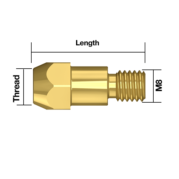 Parweld BZL Tip Adaptor Everyday Adaptor M8 ECO3614 Binzel Type