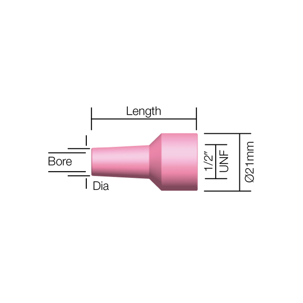 Parweld Ceramic Cups MK11A/TW450/PA Ceramic Cup - 1/4"/6mm