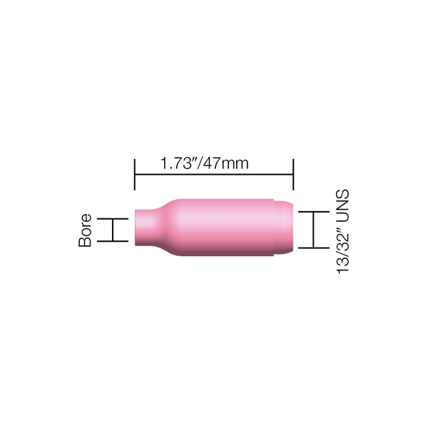 Parweld Ceramics TIG Standard Ceramic Cup- 3/8"/10 mm WP17/18/26 Pk10