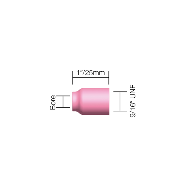 Parweld Ceramics TIG Standard Gas Lens Cup- 1/2"/13 mm WP9/20 Pk10