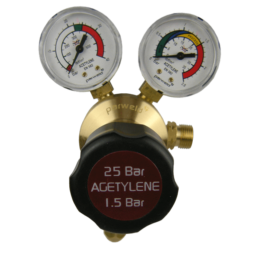 Parweld Everyday Gas Regulators Regulator 25 Bar Single Stage Gauge Acetylene