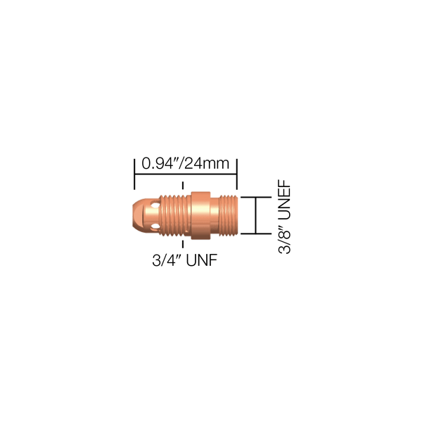 Parweld Stubby Collet PRO/ECR/WP17/26 Stubby Collet Body 0.5mm-3.2mm