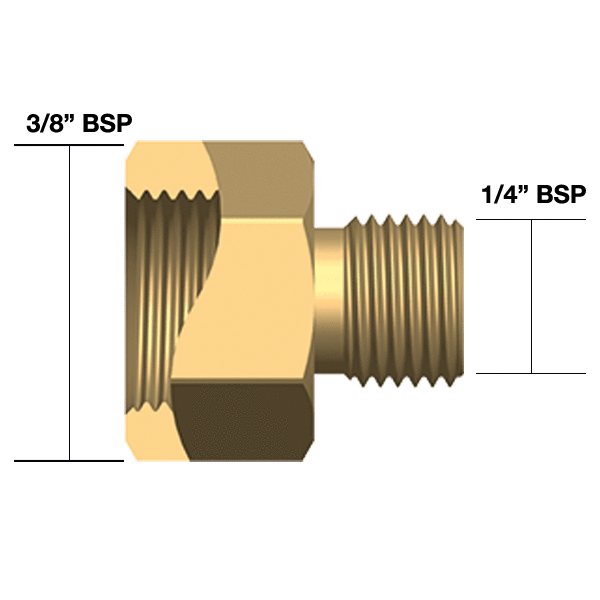Parweld TIG Cable Adaptors 1/4" BSP Male x 3/8" BSP Female Adaptor