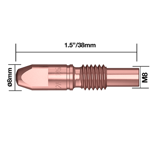 Parweld XP8 Contact Tips and Head Assemblies XP8 Contact Tip 0.023" - 0.6mm XP2003-06 M8