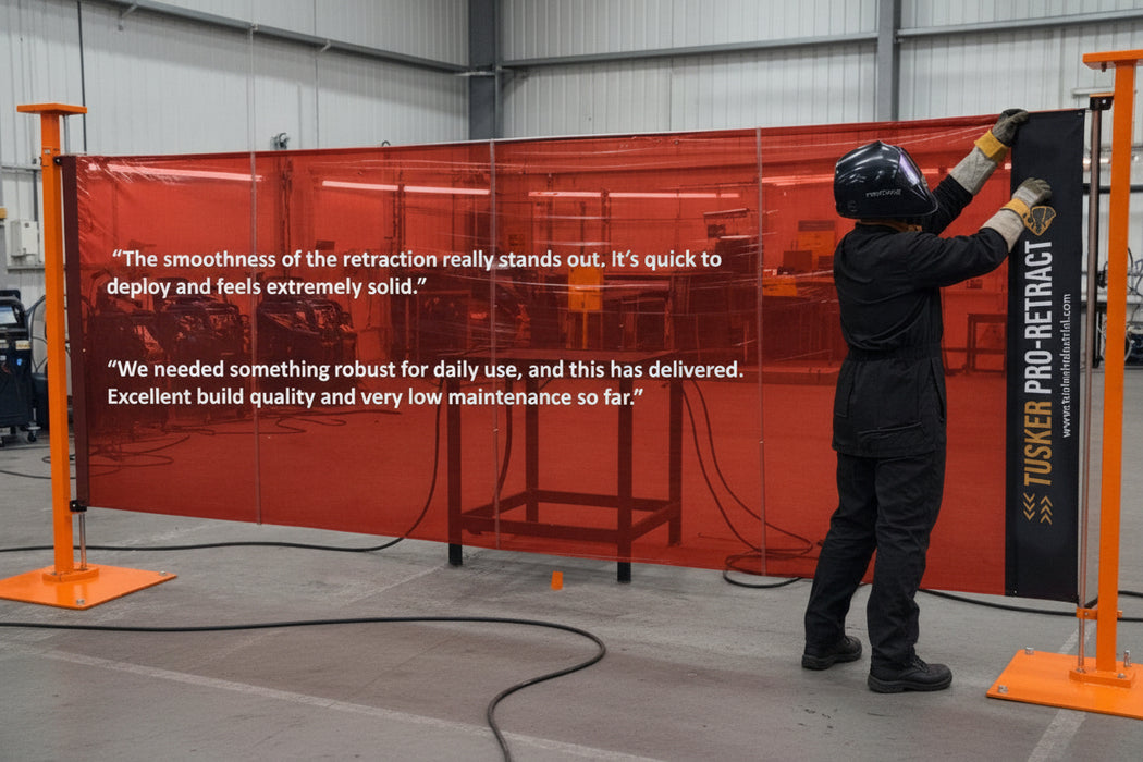 josephfirth Ltd welding screens Pro-Retract, the retractable welding screen