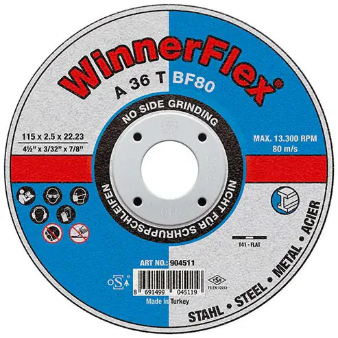 josephfirth Ltd WinnerFlex Flat  Cutting Discs - Pack of 25 115mm x 2.5mm