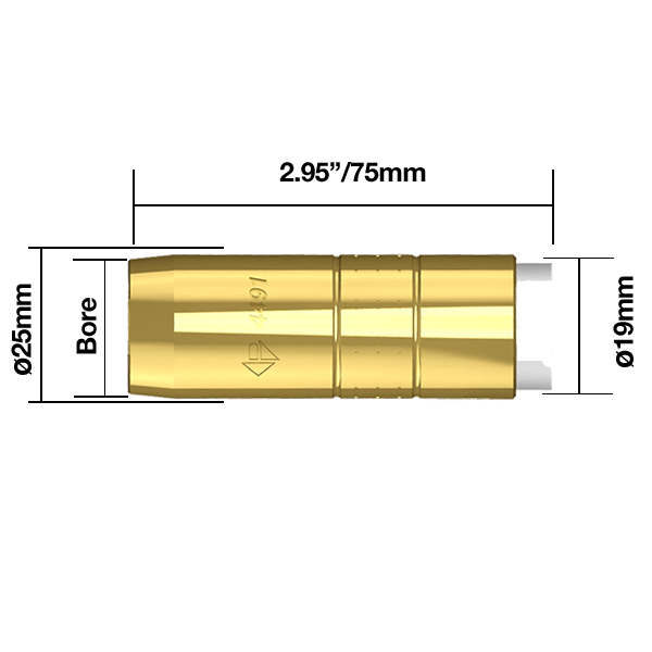 Parweld BND Nozzles BND Brass Nozzle 3/4" - 19mm Pk5