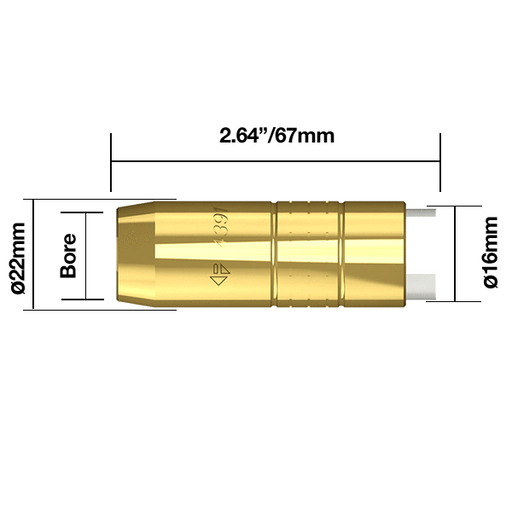 Parweld BND Nozzles BND Brass Nozzle 5/8" - 16mm Pk5