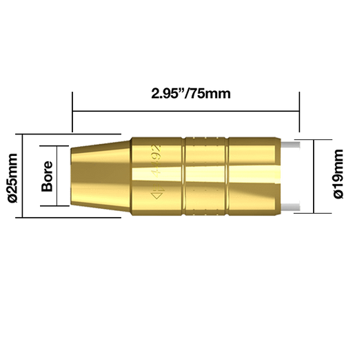 Parweld BND Nozzles BND Brass Nozzle 9/16" - 14mm Pk5
