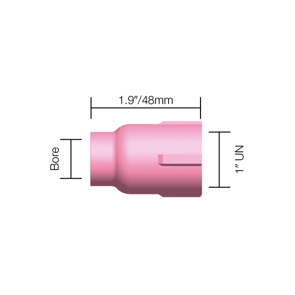 Parweld Ceramics TIG Large Gas Lens Cup- 1/2"/13 mm WP17/18/26/9/20 Pk5