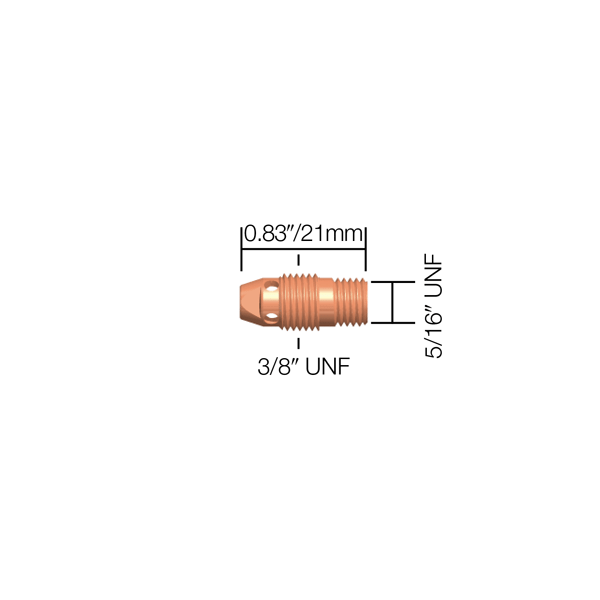 Parweld Collet Body PRO/ECR/WP9/20 Standard Collet Body- 3/32"/2.4 mm WP9/20 Pk5